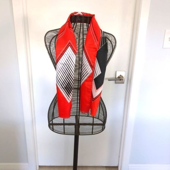 Vintage Symphony Scarfs Leonardi red and white made in Italy - Picture 6 of 11